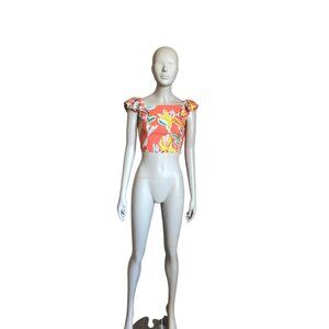 NWT Rachel Roy Orange Tropical Crop Top